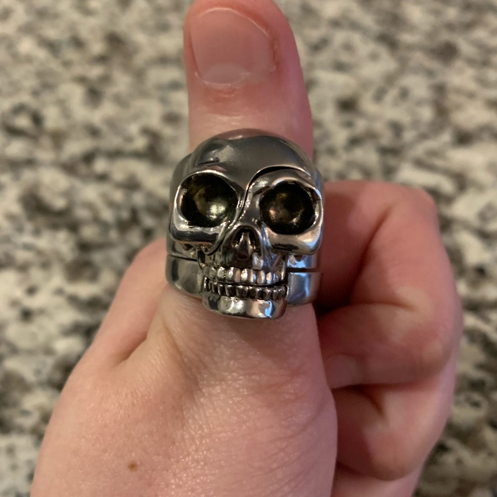 Alexander McQueen Silver Skull Statement Ring